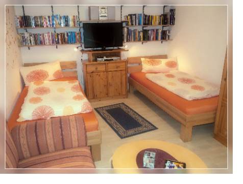 Blick zu den beiden Betten